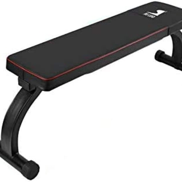 SKY LAND Foldable Workout Flat Bench - Heavy-Duty Exercise Bench for Home Gym, Strength Training, Dumbbell Press & Full-Body Workouts - EM-1854, Black