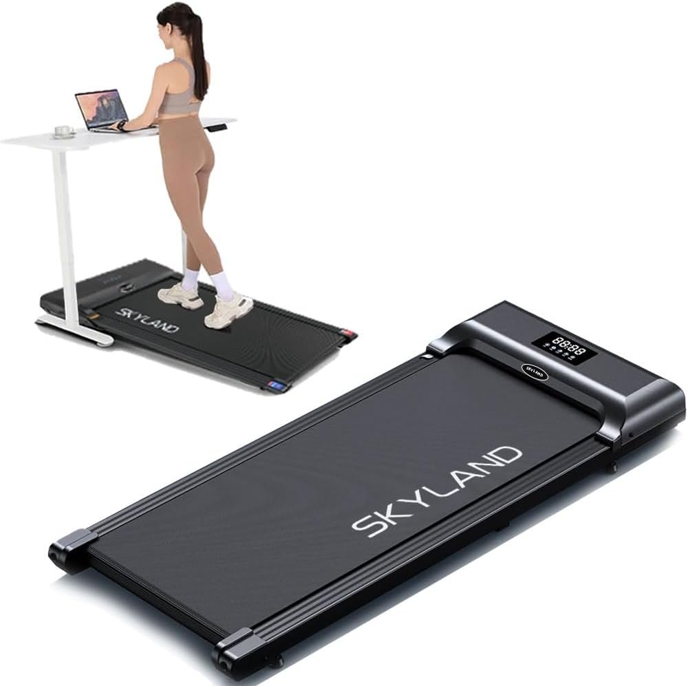 Walking Pad Treadmill EM-1304 | Slim Under Desk Treadmill for Home & Office, Quiet 2HP Motor, LED Display, Remote Control, Compact Folding Design, 100KG Capacity Portable Walking Machine - Image 2