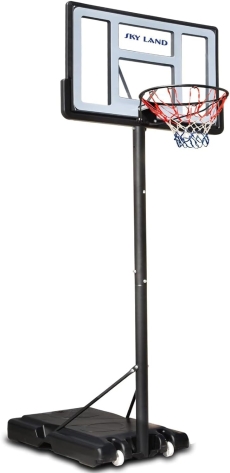 SKY LAND Sports Basketball Hoop | Basketball Goal on Wheels Adjustable Height 5-10 FT, 44" Backboard For Adults & Kids, Outdoor Basketball Stand, EM-1873