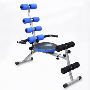 SKY LAND Multifunctional Abdominal Trainer EM-1867 | Adjustable Abs Workout Bench with Twister | Heavy-Duty Steel Frame | 3-Level Resistance | Foldable Compact Design | Max Weight 110kg | Gray