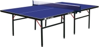 SKY LAND Professional Indoor Tennis Table, Foldable 9x5 Official Size Ping Pong Table Play Surface, Quick Setup Sports Equipment for Home, Club & Office Use ? Blue EM-8004