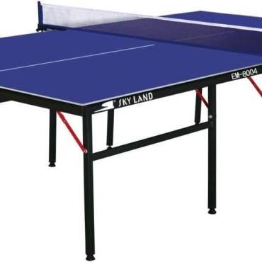 SKY LAND Professional Indoor Tennis Table, Foldable 9x5 Official Size Ping Pong Table Play Surface, Quick Setup Sports Equipment for Home, Club & Office Use ? Blue EM-8004