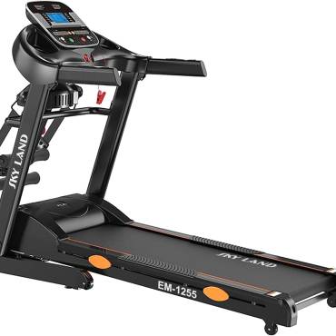 Treadmill 5HP Peak Motor Running Machine with Auto Incline, Foldable Treadmill for Home Gym, Bluetooth FitShow App, Massager & Dumbbells, 16 km/h Speed, 120kg Capacity EM-1255