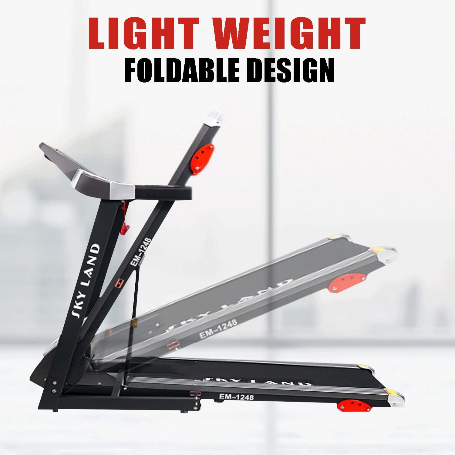 Foldable Treadmill for Home with 4.0 HP Peak Motor, LCD Display, FS APP, 12 Programs, Built-in Speaker & Cup Holder, 120x40cm Running Space, 100Kg Max Weight ?C EM-1248 - Image 4