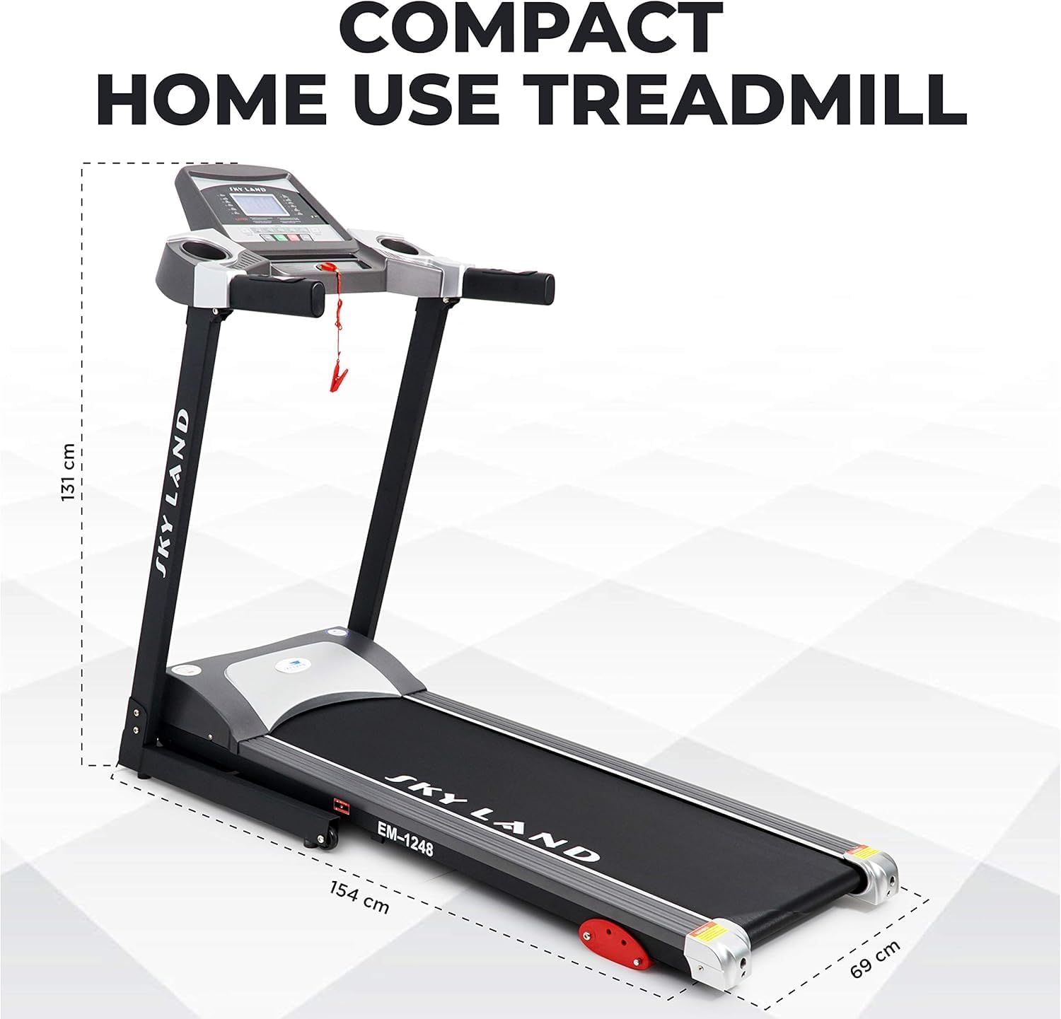 Foldable Treadmill with Massager & Speaker | 4 HP Peak Motor, 12 Preset Workouts, Bluetooth & FS App | Auto Incline, LCD Display, Hydraulic Soft Drop | Running Machine for Home ?C EM-1249 - Image 2