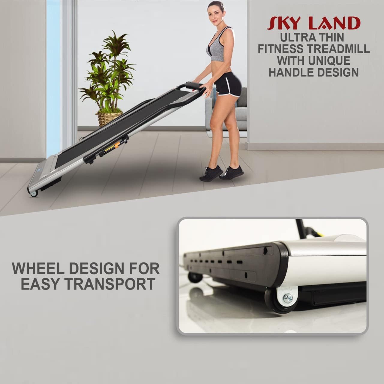 2-in-1 Foldable Treadmill | Ultra-Thin Walking Pad, 2.25HP Quiet Brushless Motor, LED Display & FS App | Under-Desk Treadmill for Home & Office, Compact Running Machine ?C EM-1263 - Image 8