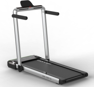 Fitness 2 in 1 Foldable Treadmill Walking pad 4 HP Peak, 12 Programs, With Large Running Surface and App Control, Pre assembled EM 1287-G, Gray
