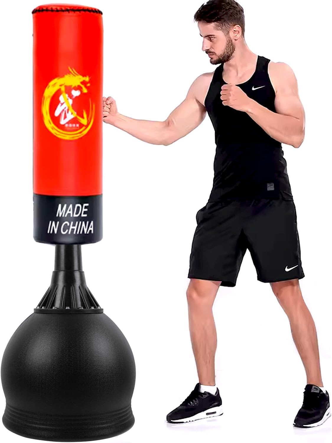 SKY LAND 1.6M Free-Standing Boxing Bag with Stand ? Punching Bag with Sand/Water Fillable Base ? Durable Kickboxing Bag for Adults & Kids ? Training Equipment for Home Gym - Image 3