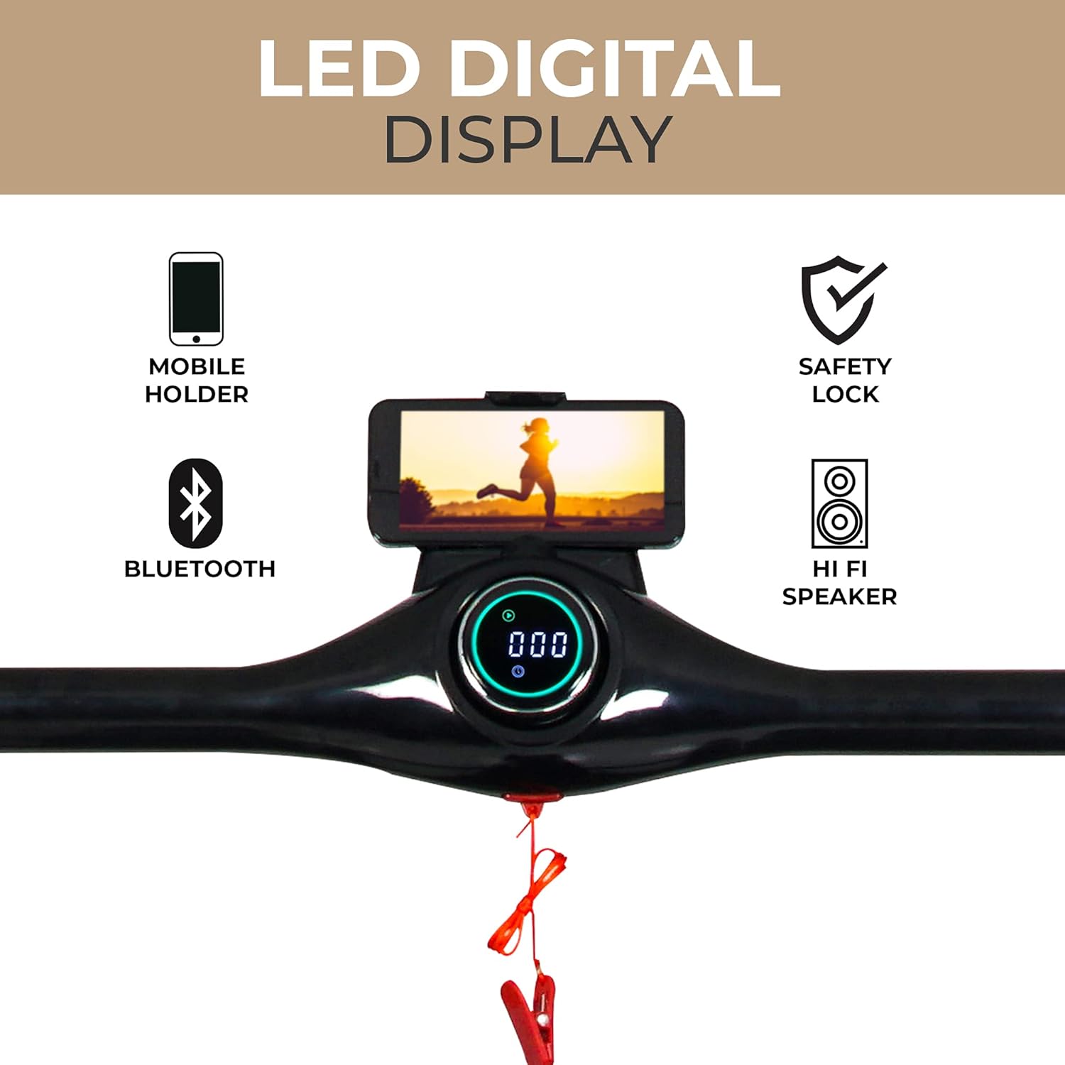 2-in-1 Foldable Treadmill with 4.0 HP Peak Motor, Walking Pad & Running Machine, Under Desk Treadmill with Remote Control, Bluetooth Speaker, Shock Absorption, 100 KG Capacity ?C EM-1269 - Image 4