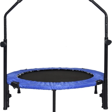 SKY LAND Fitness 40" Trampoline For Adults & Kids | Fitness Rebounder With Adjustable Foam Handle & Safety Pad/ Bungee Cords, Stable & Quiet Exercise Rebounder For Indoor & Outdoor, EM-8102