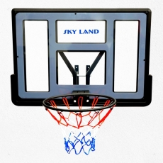 SKY LAND Standard Basketball Hoop: Durable Construction Wall Mounted,Large Backboard & Hoop,Easy Installation,All-Weather Indoor and Outdoor Sports,with a 47.5cm/18.7-inch basket diameter-EM-1879