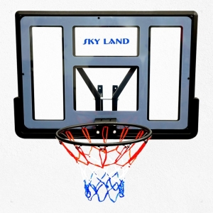 SKY LAND Standard Basketball Hoop: Durable Construction Wall Mounted,Large Backboard & Hoop,Easy Installation,All-Weather Indoor and Outdoor Sports,with a 47.5cm/18.7-inch basket diameter-EM-1879