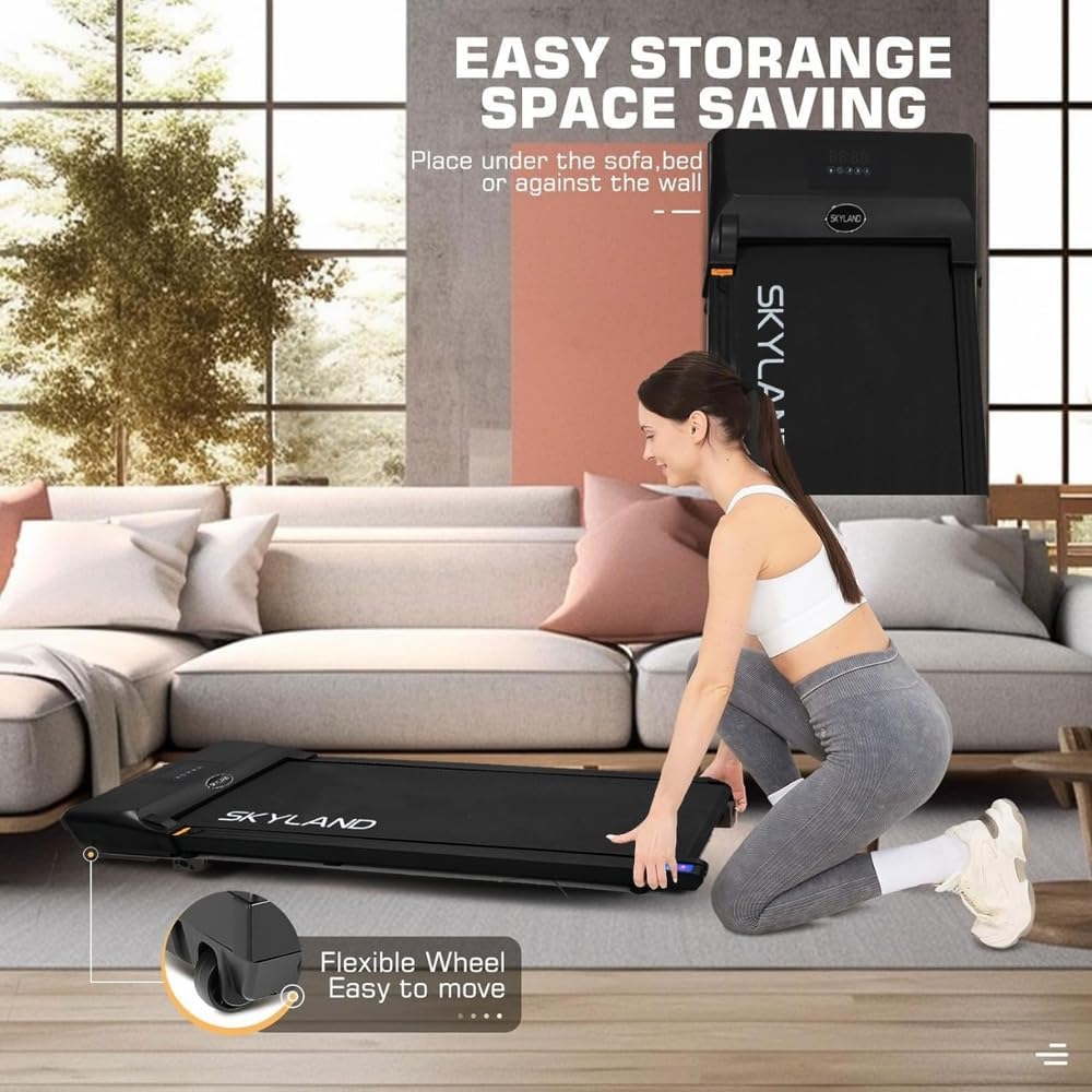 Walking Pad Treadmill EM-1304 | Slim Under Desk Treadmill for Home & Office, Quiet 2HP Motor, LED Display, Remote Control, Compact Folding Design, 100KG Capacity Portable Walking Machine - Image 6