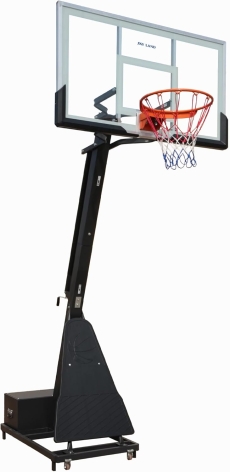 SKY LAND Heavy-Duty Basketball Hoop System with Tempered Glass Backboard | Adjustable OutdoorBasketball Goal & Portable Basketball System with Counterweight Steel Base EM-1888