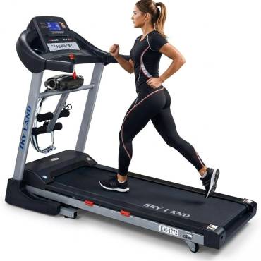 Foldable Treadmill | 5.5 HP Peak DC Motor, Built-in Massager & Bluetooth Speaker, Automatic 18% Incline | Home & Office Running Machine EM-1272