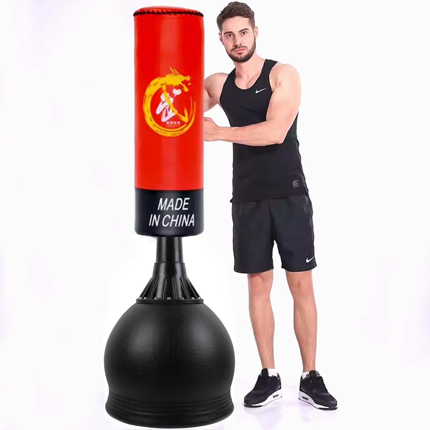SKY LAND 1.6M Free-Standing Boxing Bag with Stand ? Punching Bag with Sand/Water Fillable Base ? Durable Kickboxing Bag for Adults & Kids ? Training Equipment for Home Gym - Image 2