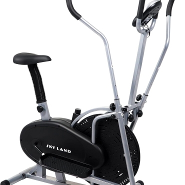 Elliptical Cross Trainer & Exercise Bike ?C 2-in-1 Home Gym Orbitrek Machine, Adjustable Resistance, LCD Monitor, Full-Body Workout, Belt Drive System, Cardio Fitness Equipment (EM-1502)