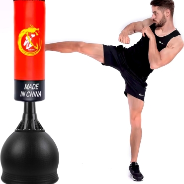 SKY LAND 1.6M Free-Standing Boxing Bag with Stand ? Punching Bag with Sand/Water Fillable Base ? Durable Kickboxing Bag for Adults & Kids ? Training Equipment for Home Gym