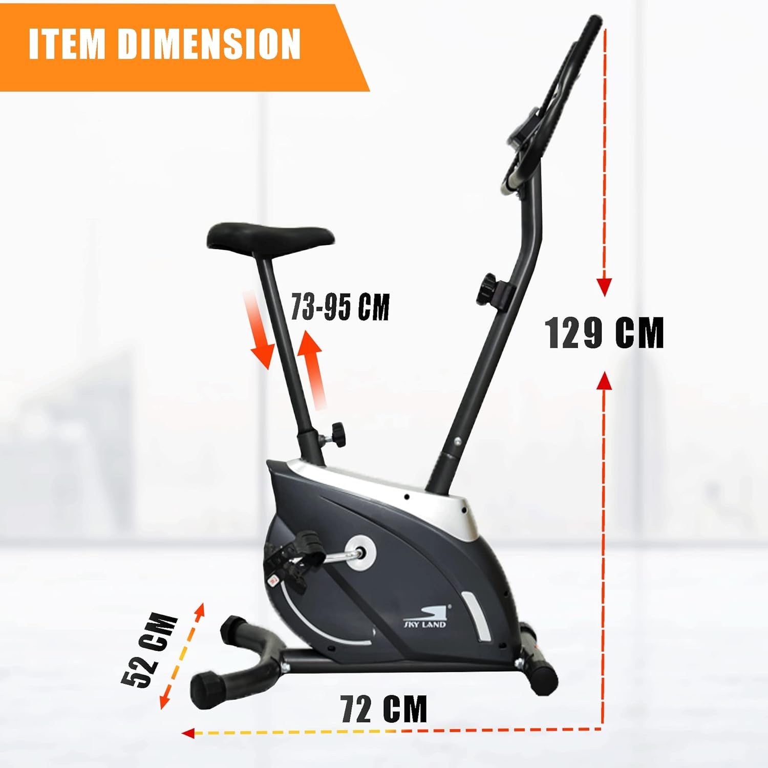 Magnetic Upright Exercise Bike for Home ?C Indoor Cycling Cardio Machine with Adjustable Resistance, Digital Monitor, Heavy Duty Frame, Fitness Bike for Weight Loss & Daily Workouts EM-1555 - Image 5