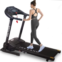 Motorized Treadmill | 3 HP Peak Foldable Running Machine for Home Use | Hydraulic Soft-Drop System, LCD Display, Pulse Sensor, Preset Programs, Compact Design EM-1259