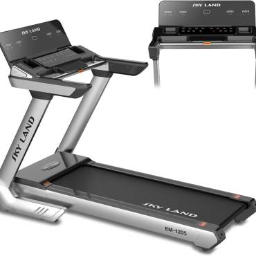 Treadmill Auto Incline Running Machine 5.0HP Peak Motor Bluetooth App Sync, Treadmill Foldable Design 130KG Capacity Wide Belt Home Gym Fitness EM-1205