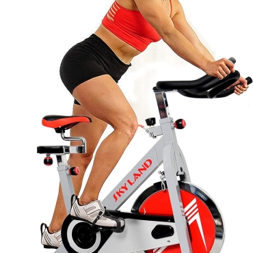 Semi Commercial Spin Bike | 18kg Flywheel Stationary Exercise Bike for Cardio Workouts | Heavy-Duty Indoor Cycling Machine with Adjustable Resistance & Ergonomic Design, EM-1552