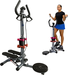 4-in-1 Hydraulic Stepper with Dumbbells, Twister, Resistance Bands & Vertical Climber ?C Ultimate All-in-One Stair Stepper Machine For Home Fitness EM-2184