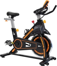 Exercise Bike for Home Cardio | Heavy-Duty Spin Bike with 28 LBS Flywheel, Adjustable Seat & Handlebar, LCD Monitor, Belt Drive Quiet Cycling Workout ?C EM-1560-O