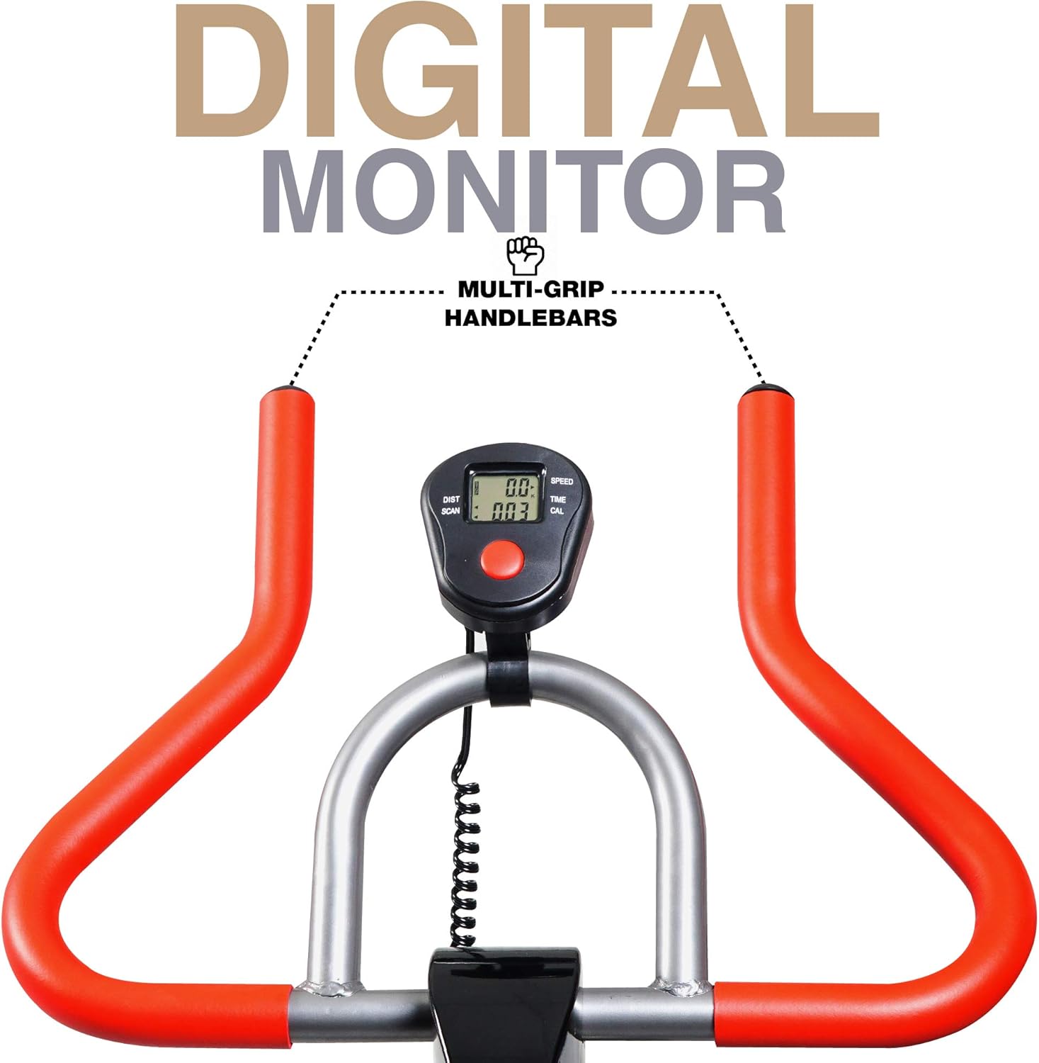 Spin Bike for Home Gym | 10kg Flywheel, Adjustable Resistance & Seat | Stationary Exercise Bike with LCD Monitor, Silent Belt Drive, and Comfortable Cushion, EM-1544 - Image 5