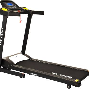 Motorized Treadmill | 2 HP DC Motor, 110kg Capacity, 1?C14 KM/H Speed | 12 Programs, Auto Incline, 5" LCD Display, Foldable Compact Running Machine for Home Gym Cardio EM-1260