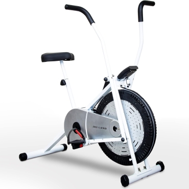 Orbitrek Fitness Exercise Air Cycle, Home Gym Air Bike with Movable Handles, Adjustable Resistance, Cushioned Seat & LCD Monitor, Full Body Cardio Workout, Gray/Black EM-1558