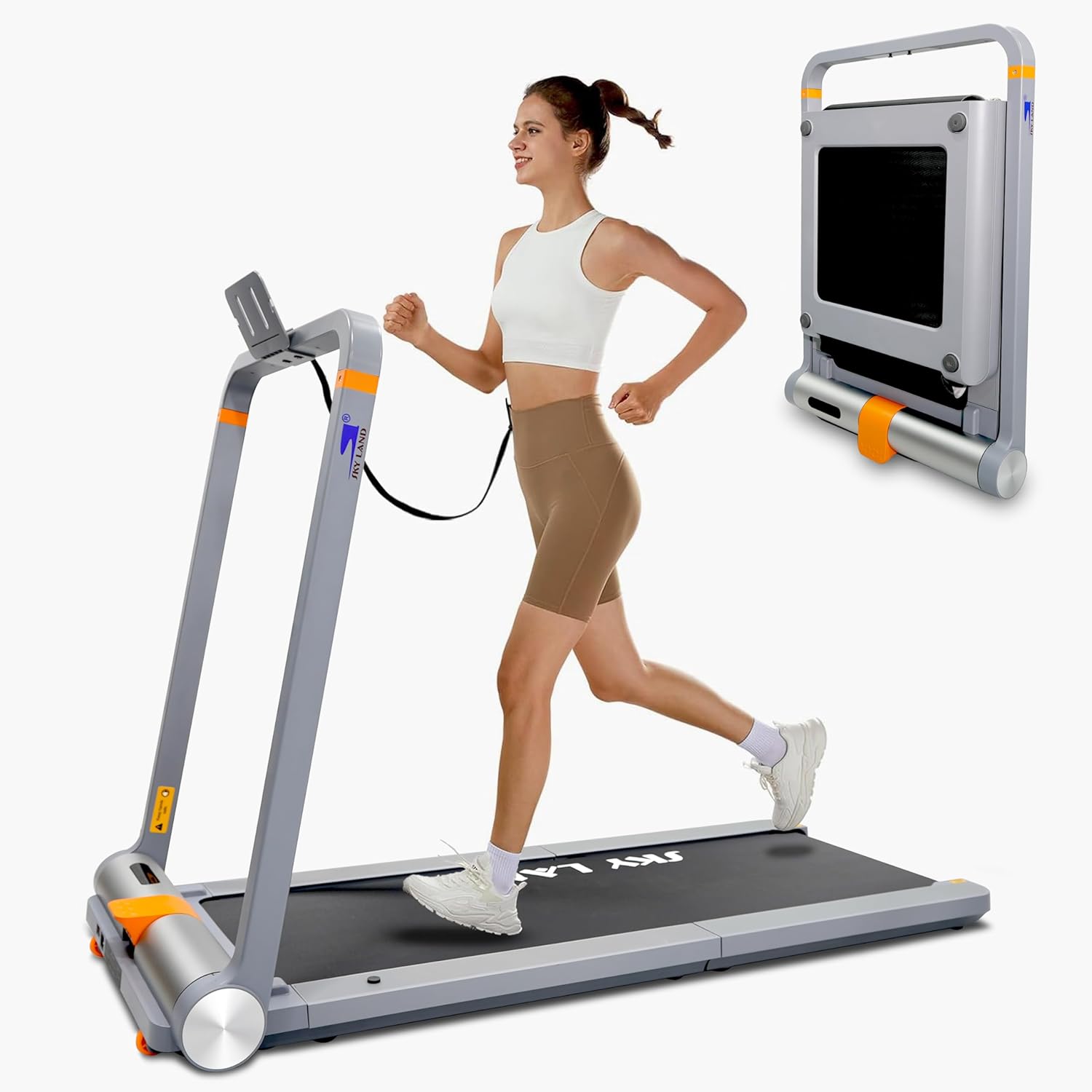 2-in-1 Walking Pad Treadmill ?C Double Foldable Compact Treadmill for Home & Office, 2.25HP Motor, Bluetooth & Zwift App, Under Desk Running Machine with Remote Control | EM-1288-PRO - Image 6