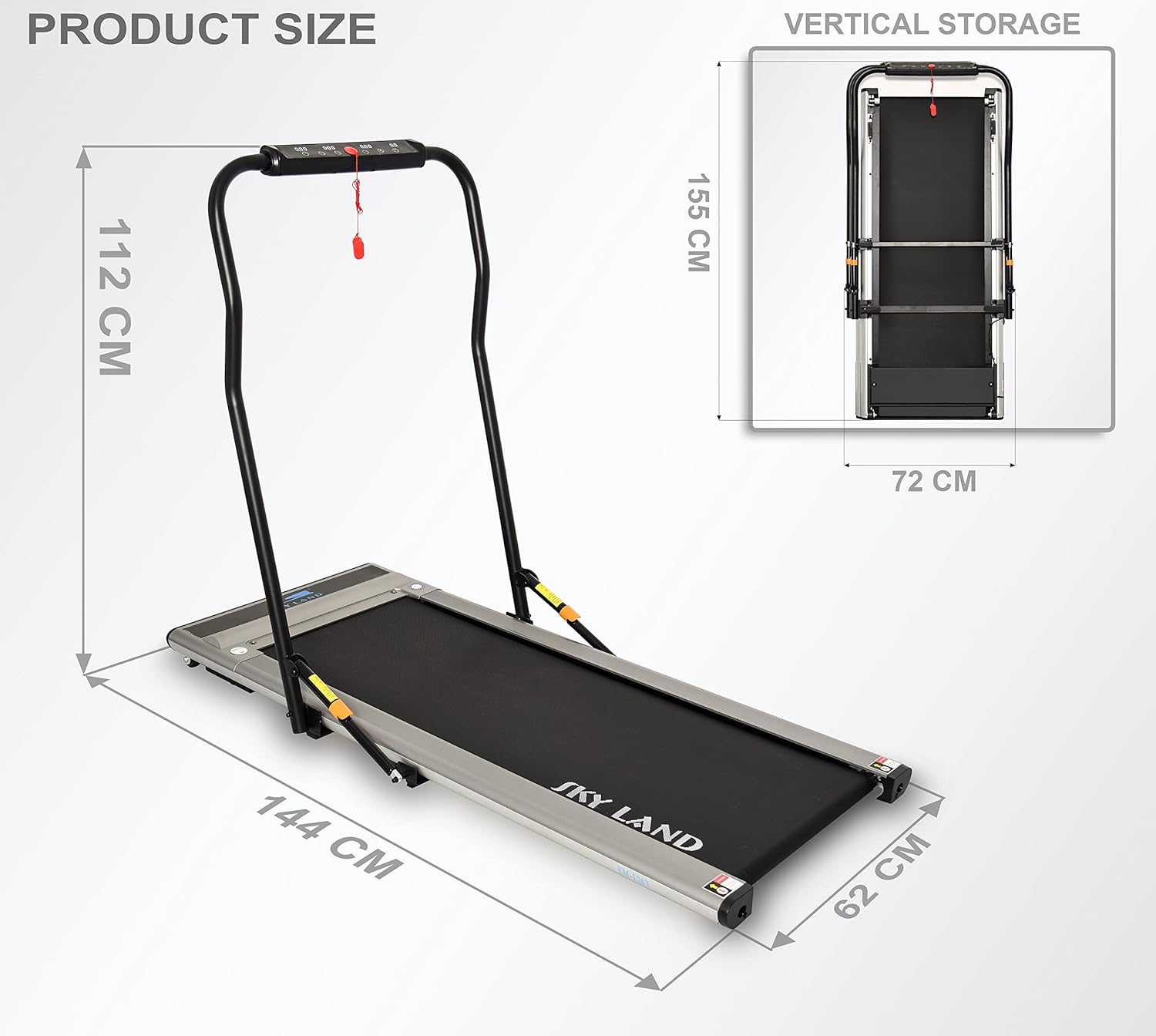 2-in-1 Foldable Treadmill | Ultra-Thin Walking Pad, 2.25HP Quiet Brushless Motor, LED Display & FS App | Under-Desk Treadmill for Home & Office, Compact Running Machine ?C EM-1263 - Image 7