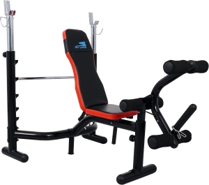 SKY LAND Adjustable Olympic Weight Bench with Squat Rack - Multifunctional Home Gym Bench Press Set, High-Density Foam Padding, Max Load 140 Kg, EM-1831