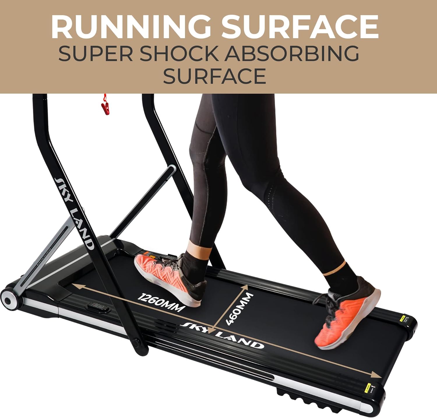 2-in-1 Foldable Treadmill with 4.0 HP Peak Motor, Walking Pad & Running Machine, Under Desk Treadmill with Remote Control, Bluetooth Speaker, Shock Absorption, 100 KG Capacity ?C EM-1269 - Image 3