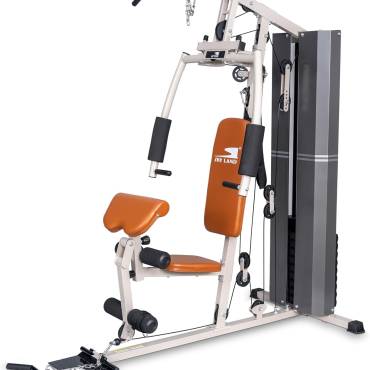 Home Gym System Single Station with 70 KG Weight Stack, Multi-Function Strength Training Machine Featuring Bench Press, Lat Pulldown, Leg Extension & Preacher Curl for Home Use GM-8149