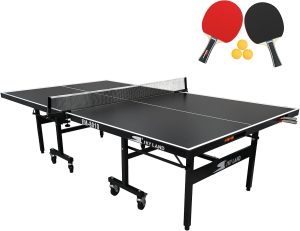 SKY LAND Outdoor Tennis Table 9x5 FT, Foldable Ping Pong Play System with Waterproof Panels, Professional TT Table Setup for Indoor or Outdoor Use, Easy Storage Design EM-8010