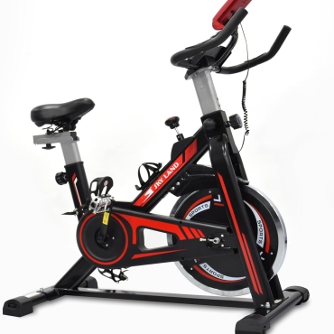 Exercise Bike, Indoor Cycling Spin Bike For Cardio & Strength Training Workouts Water Bottle Holder -Adjustable Height For Home Use, EM 1561, Red