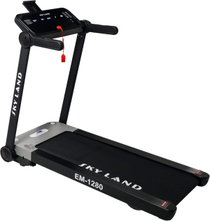 Foldable Home Treadmill | 4 HP Peak Motor, 12 km/h Speed, 12 Programs | Compact Running Machine for Home Gym with LCD Display & MP3 Speakers | Max User Weight 100KG EM-1280