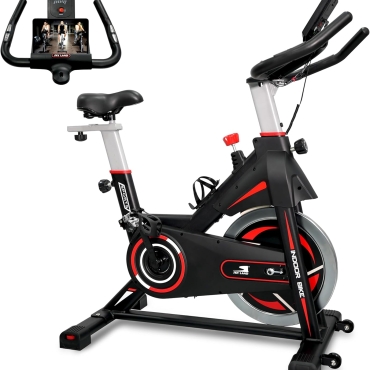 Exercise Spin Bike | Stationary Indoor Cycling Exercise Bike for Home Gym | Silent Belt Drive & Heavy Flywheel, Bluetooth Smart App, Adjustable Resistance - EM-1567
