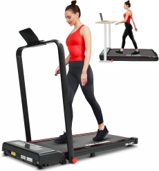 Under Desk Treadmill Walking Pad with 2HP Motor | Foldable Treadmill With Bluetooth, LED Display & Remote Control | Running Machine 2 Speed Modes for Home & Office, EM-1307