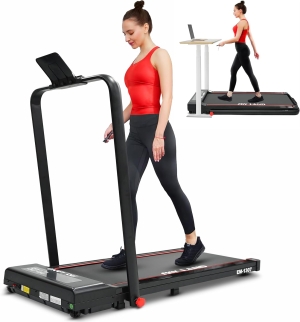 Under Desk Treadmill Walking Pad with 2HP Motor | Foldable Treadmill With Bluetooth, LED Display & Remote Control | Running Machine 2 Speed Modes for Home & Office, EM-1307