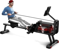 Water Rowing Machine for Home Use ?C Indoor Cardio Rower with 14L Tank, Bluetooth App, LCD Monitor, Foldable Storage & 136KG Capacity Fitness Equipment GM-8147