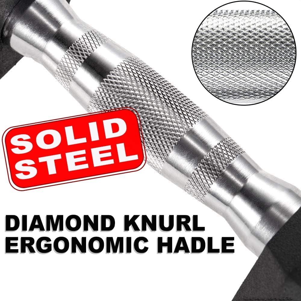 Hex Dumbbells 12.5kg Pair | Rubber Coated Cast Iron Weights - Image 3