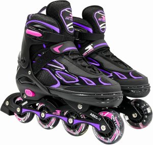 SKY LAND Professional Inline Skates with 8 Illuminated Wheels - Comfortable Roller Skates for Kids And Teens-Pink (EU 39-42) TMX-015-L