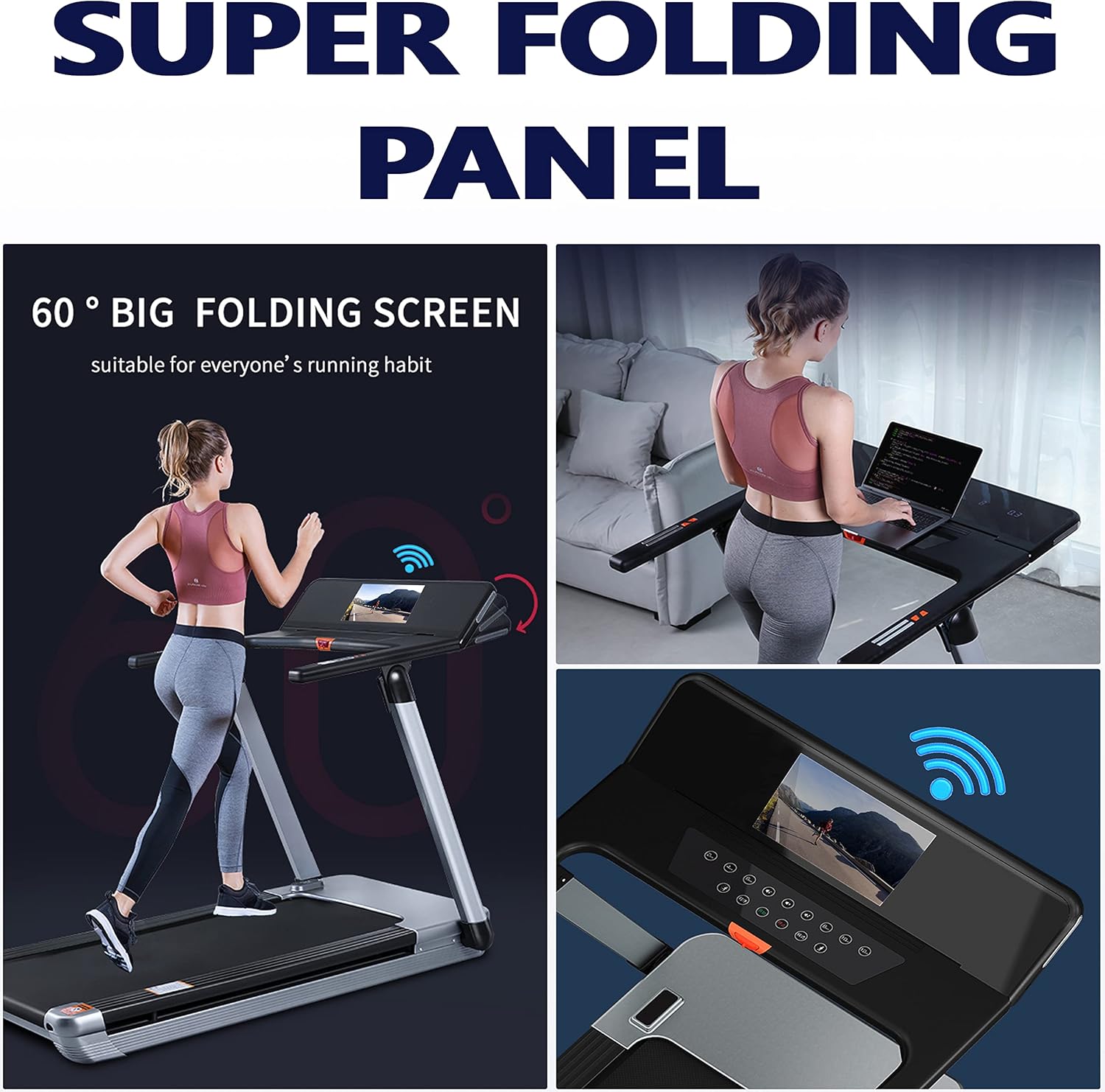 Treadmill for Home, Foldable Treadmill with 4 HP Peak Motor, Running Machine with 28 Auto Incline Levels, TFT Touchscreen, WiFi, Shock Absorption Cardio Machine for Home Gym ?C EM-1286 - Image 7