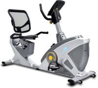 Exercise Bike/Semi-Commercial Grade Magnetic RecumbentBike, Indoor Bike 120kg weight Capacity, Easy Adjustable Seat, DigitalMonitor, Pulse Rate Monitoring-EM-1543 Silver