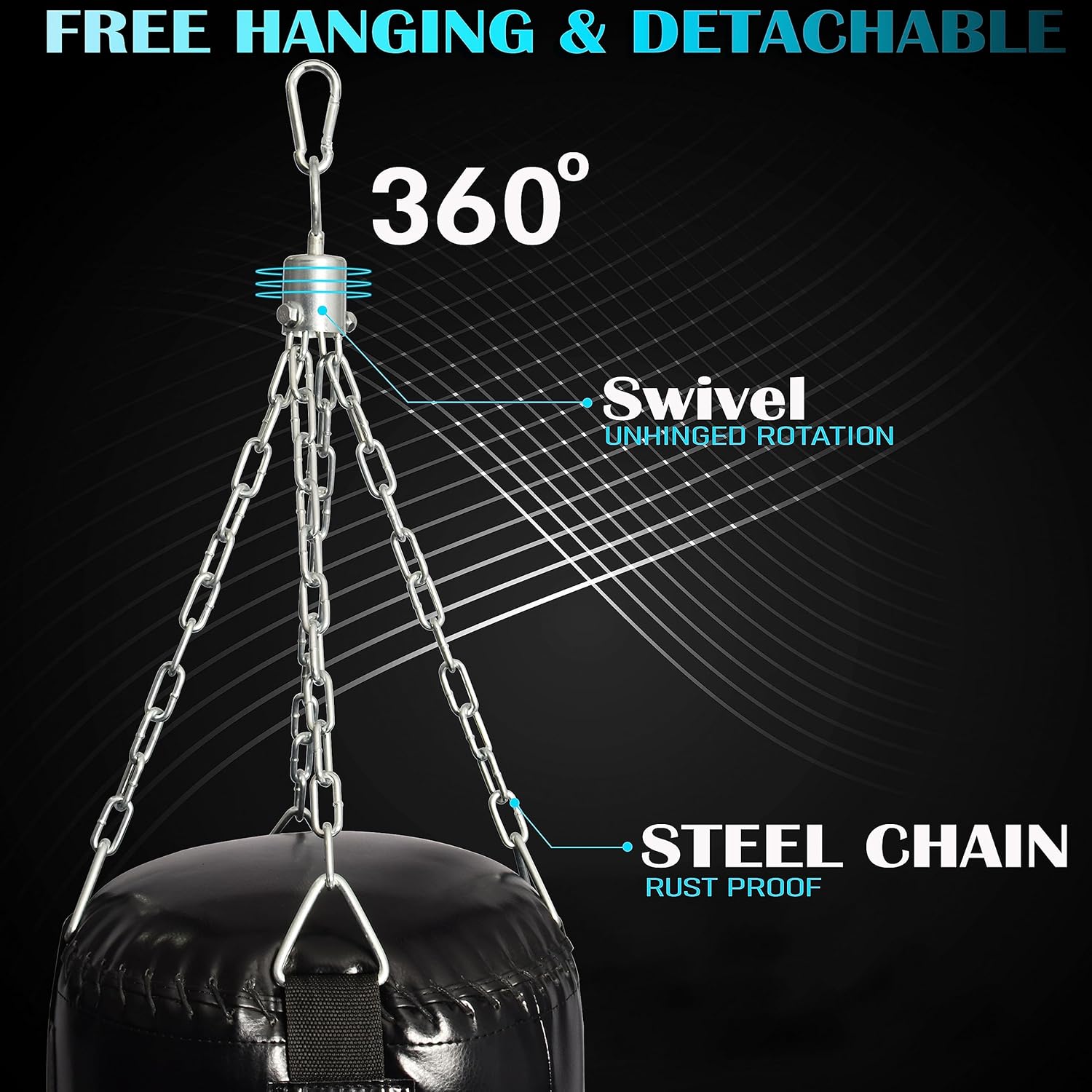 SKY LAND Heavy Duty Filled Punching Bag for Boxing, Kickboxing, MMA, Karate | PU Leather Bag with Wall Mount Hanger | Home Gym Training for Adults & Youth | Red, EM-1876 100cm version - Image 3