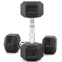 Hex Dumbbells 30kg Pair | Rubber Coated Cast Iron Weights