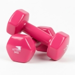 6kg Vinyl Dumbbell Set (3kg x 2) - PinkAnti-Roll Hex